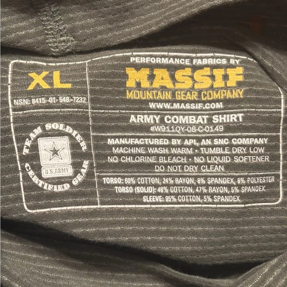 Massif Army Combat Shirt XL Flame Resistant tactical compression camouflage NWT - Picture 3 of 9